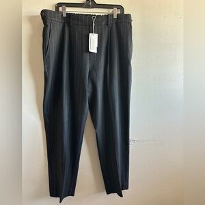 Vince Black Pinstripe Trousers Classic Fit Size XL